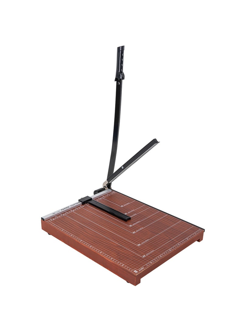 Deli E8002 Paper Trimmer, A3 Size Heavy-Duty Guillotine Cutter Brown – Ideal for Office and Studio Paper Cutting - Image 4