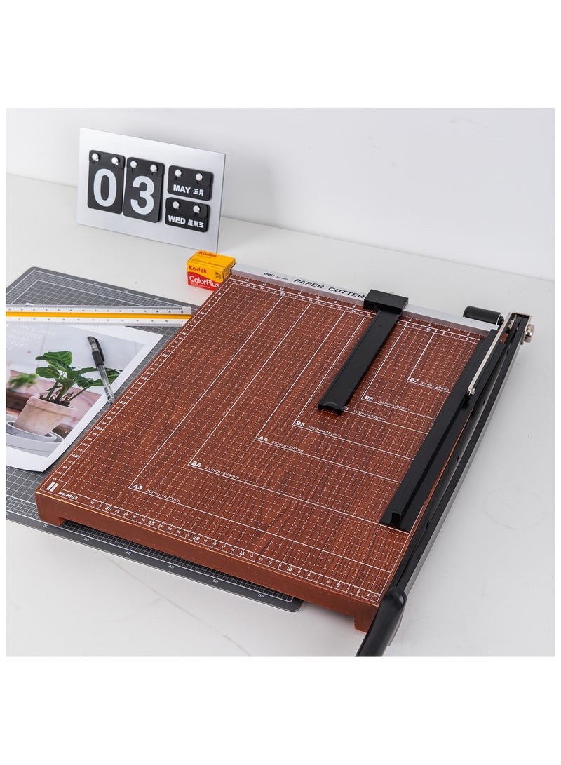 Deli E8002 Paper Trimmer, A3 Size Heavy-Duty Guillotine Cutter Brown – Ideal for Office and Studio Paper Cutting - Image 2