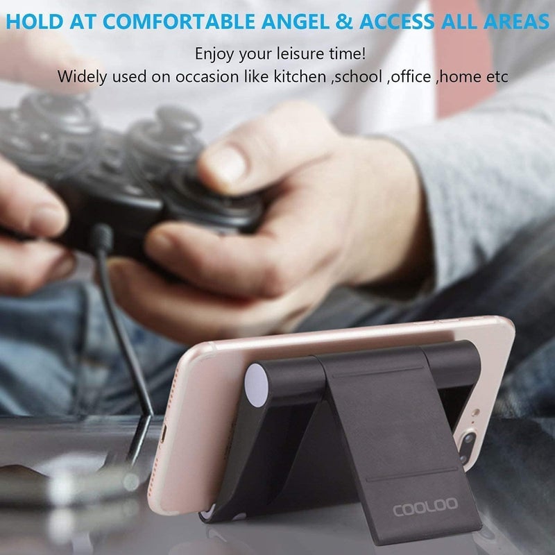 COOLOO Cell Phone Stand Multi-Angle,【2 Pack】 Tablet Stand Universal Smartphones for Holder Tablets(6-11"), e-Reader, Compatible Phone XS/XR/8/8 Plus/7/7 Plus, Galaxy S8/S7/Note 8, Air, Mini, Pixel 2(Black) - Image 5