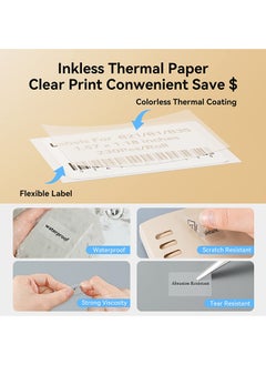 NIIMBOT B21/B1/B3S Label Maker Tape Waterproof Transparent Thermal Label Paper Printer Sticker Paper for Barcode Printing 40*30mm, Clear  - Image 4