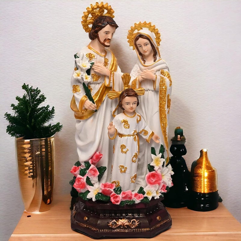 KariGhar The Holy Family Catholic Idol for HomeLiving RoomPrayer RoomDecoration Gifting 4 x 55 x 12 in A0067White - Image 1