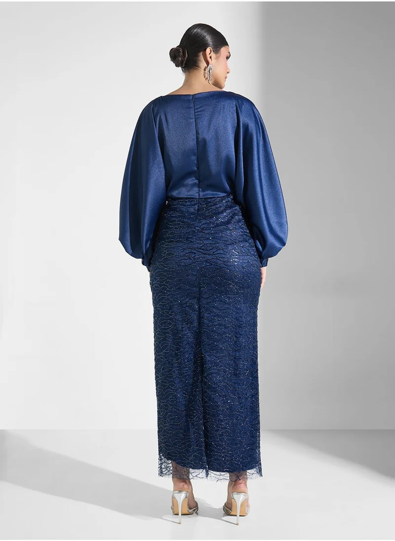 Iyra Bishop Sleeve Gown Dress