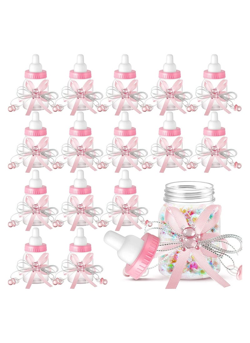 Y&D 24Pcs Baby Shower Feeding Bottle Adorable Favors Bottles for Mini Plastic Bear Candy Box with Ribbon Decoration Favours  - Image 1