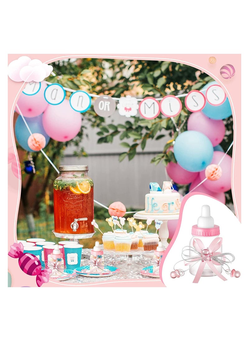 Y&D 24Pcs Baby Shower Feeding Bottle Adorable Favors Bottles for Mini Plastic Bear Candy Box with Ribbon Decoration Favours  - Image 3