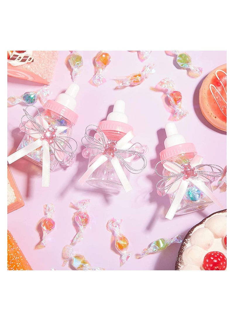 Y&D 24Pcs Baby Shower Feeding Bottle Adorable Favors Bottles for Mini Plastic Bear Candy Box with Ribbon Decoration Favours  - Image 5