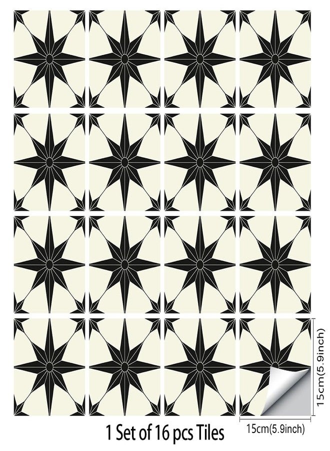 Jacklove 16 Pcs (6x6 in) Mandala Style Decorative Tile Stickers, Peel and Stick Self Adhesive Removable Tiles Backsplash Waterproof Kitchen Bathroom Furniture Staircase Home Decor Wall Sticker (DS-01-L) - Image 2