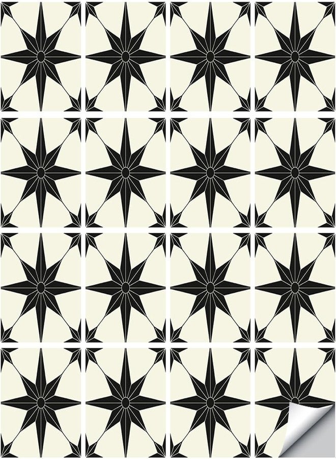 Jacklove 16 Pcs (6x6 in) Mandala Style Decorative Tile Stickers, Peel and Stick Self Adhesive Removable Tiles Backsplash Waterproof Kitchen Bathroom Furniture Staircase Home Decor Wall Sticker (DS-01-L) - Image 1