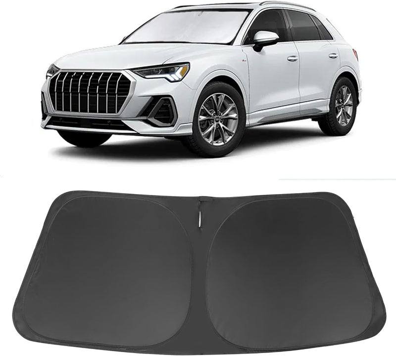 LHFLIVE Windshield Sun Shade Custom Fit for 2019-2024 2025 2026 Audi Q3 Accessories Foldable Sunshade Sun Blocker Protect Car from Sun Rays & Heat Damage Keep Car Cooler - Image 1