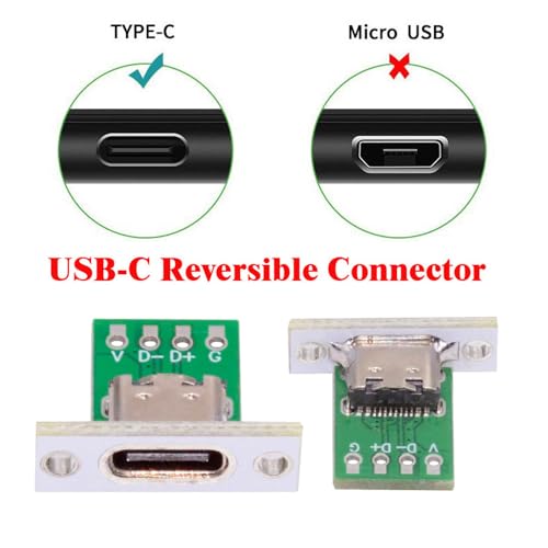xiwai 5pcs USB Type C Female Socket DIY OEM PC Board 24pin USB 20 Pinout Panel Mount Type Connector for Repair Replacement Parts - Image 3