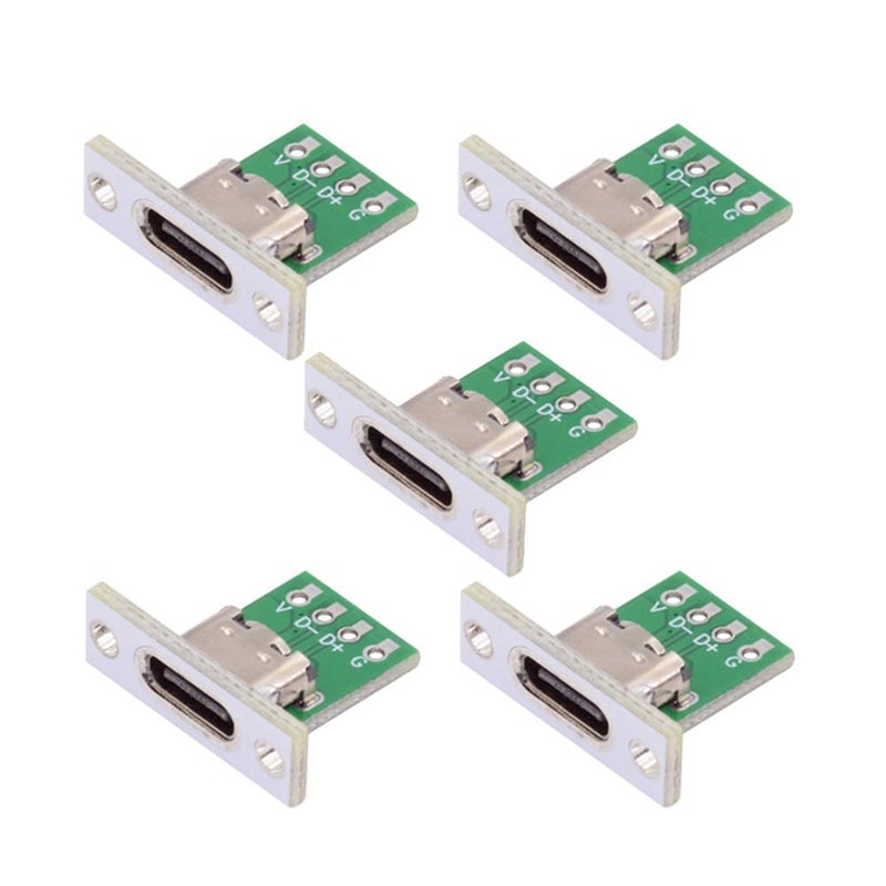 xiwai 5pcs USB Type C Female Socket DIY OEM PC Board 24pin USB 20 Pinout Panel Mount Type Connector for Repair Replacement Parts - Image 2