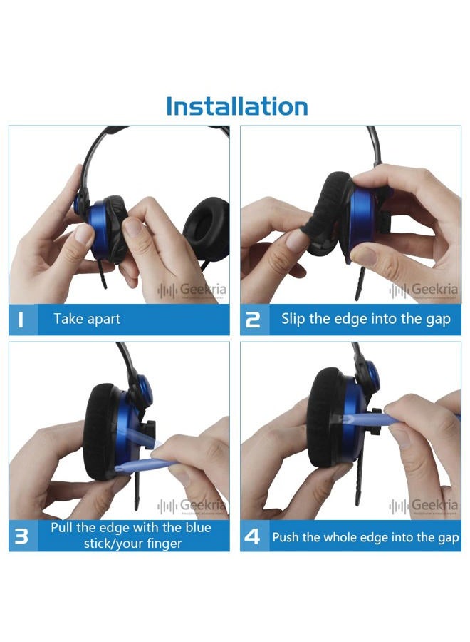 Geekria Replacement Ear Pads Compatible with Sennheiser HD25/ HD25SP/ HD25Lite/ HD25Plus/ HD25Limited 75th Anniversary Edition Headphones, Ear Cushions with Video Guide (Blue) - Image 5