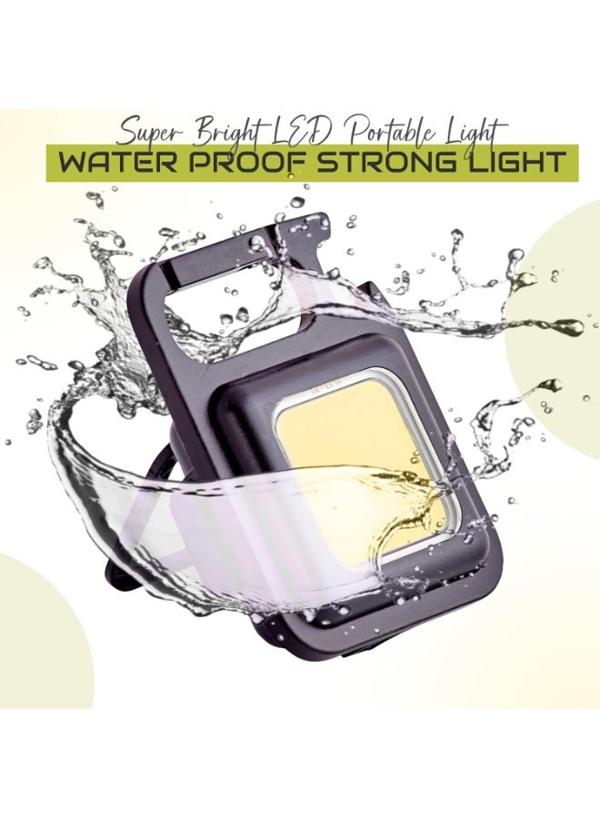 Rechargeable Keychain Flashlight with 4 Modes, High Brightness, Portable Pocket Torch with Bottle Opener and Magnetic Base, Bright Mini LED Flashlight for Camping, Hunting, and Walking - Image 3