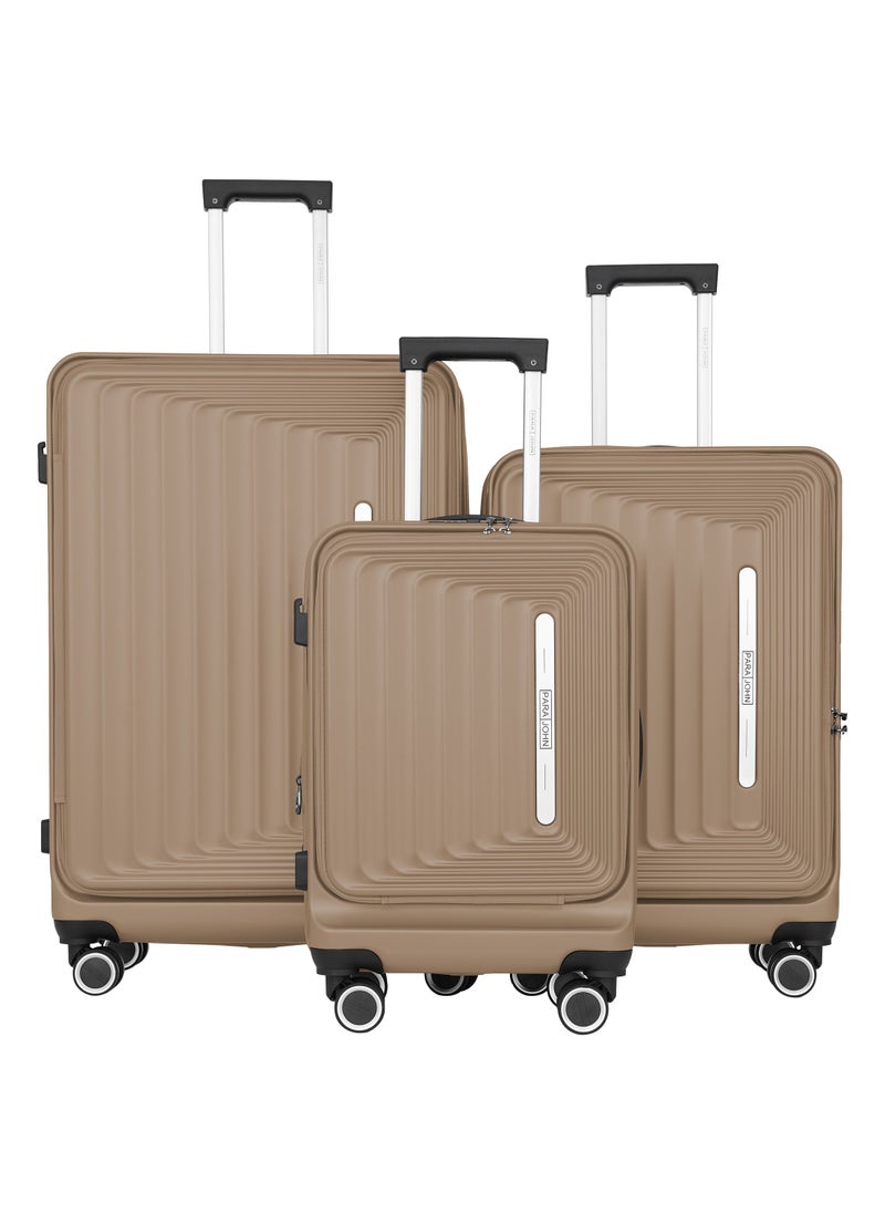 PARAJOHN - Rocklite Premium ABS Trolley 3 Pcs Set- COFFEE - Image 1