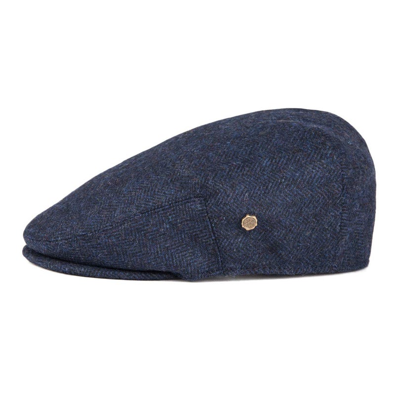 VOBOOM Men's Herringbone Flat Ivy Newsboy Hat Wool Blend Gatsby Cabbie Cap (Navy, 7 3/8) - Image 2