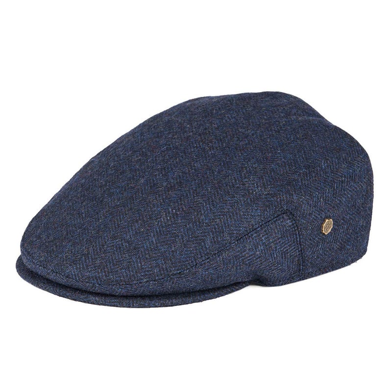 VOBOOM Men's Herringbone Flat Ivy Newsboy Hat Wool Blend Gatsby Cabbie Cap (Navy, 7 3/8) - Image 1