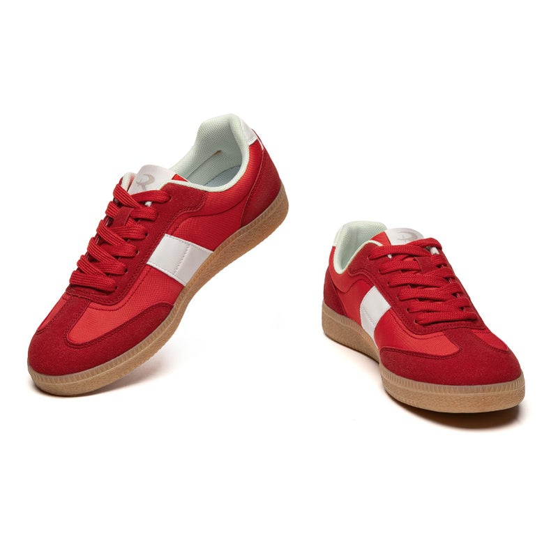 Rihero Women's Fashion Sneakers Classic Tennis Shoes Casual Lace-Up Walking Shoes Red Size 6 - Image 5