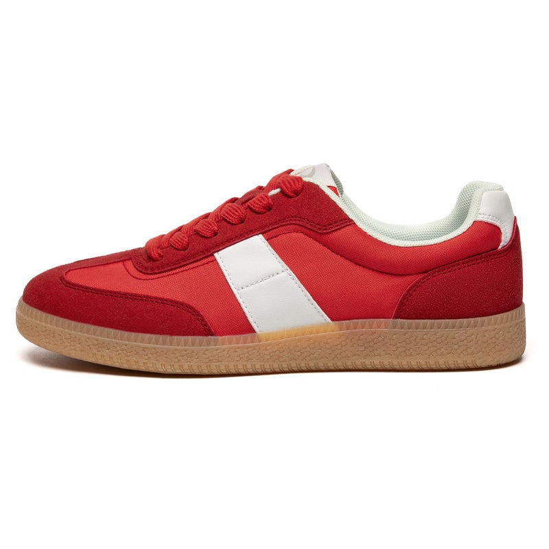 Rihero Women's Fashion Sneakers Classic Tennis Shoes Casual Lace-Up Walking Shoes Red Size 6 - Image 3