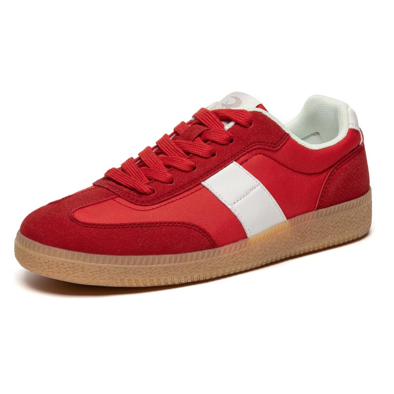 Rihero Women's Fashion Sneakers Classic Tennis Shoes Casual Lace-Up Walking Shoes Red Size 6 - Image 1