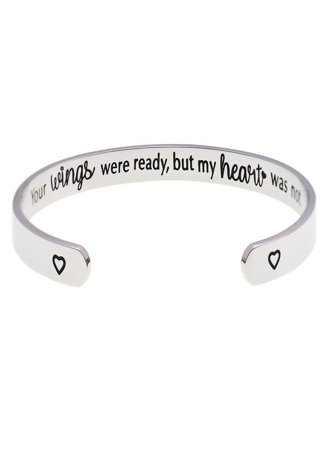 LParkin Memorial Bracelet - Your Wings Were Ready Sympathy Gifts for Loss of Loved Ones, Pet Remembrance Jewelry with Stainless Steel Cuff & Keepsake Box - Image 1