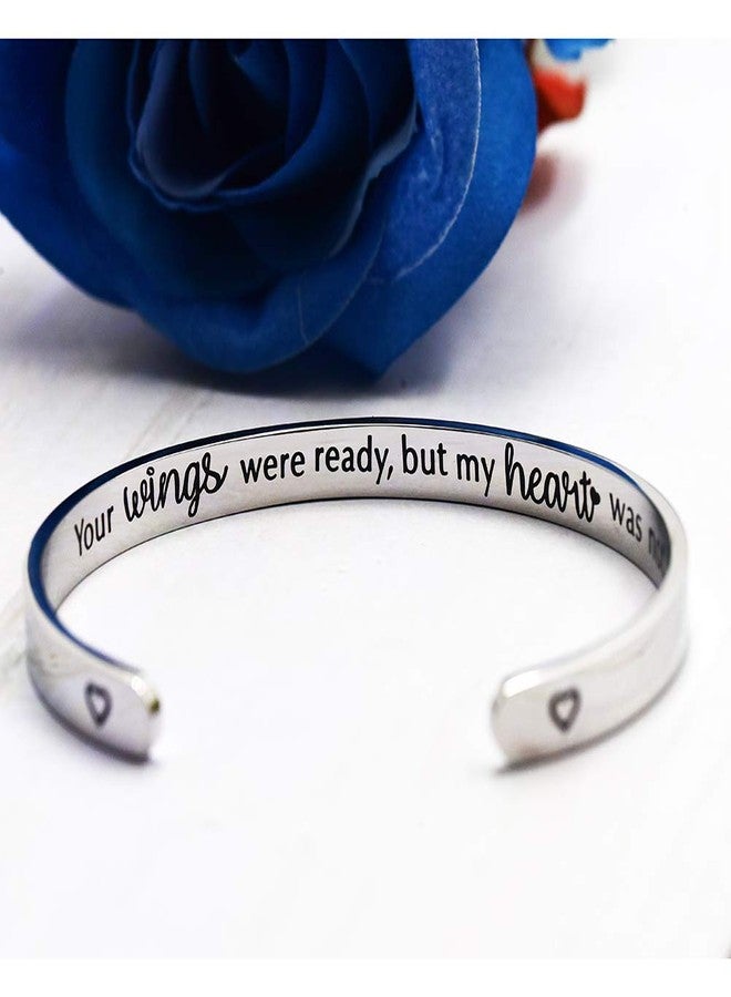 LParkin Memorial Bracelet - Your Wings Were Ready Sympathy Gifts for Loss of Loved Ones, Pet Remembrance Jewelry with Stainless Steel Cuff & Keepsake Box - Image 2