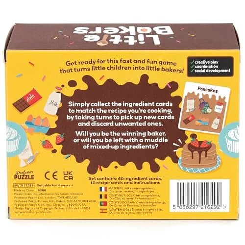 Professor Puzzle Little Bakers Ingredients Recipe Card Game Fun Fast Paced Set Collection Ideal Starter Game Kids Ages 4 25 Players - Image 5