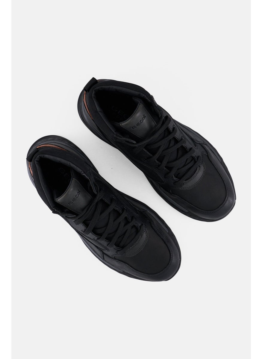 GEOX - Men Lace Up Casual Sneaker, Black - Image 1