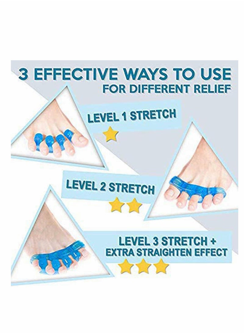 Excefore - أداة فاصل أصابع القدم من الجل، أداة شد أصابع القدم، أداة تصحيح أصابع القدم والورم المفصلي للرجال والنساء، 4 قطع لتصحيح أصابع القدم بشكل طبيعي - Image 1