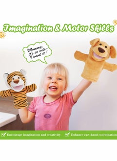 Excefore Hand Puppet Toys, Plush Stuffed Hand Puppets Animals Soft Lovely Wildlife Toy Doll Funny Developing Intelligence Birthday Gifts for Kids Toddler Adults Babies  - Image 2