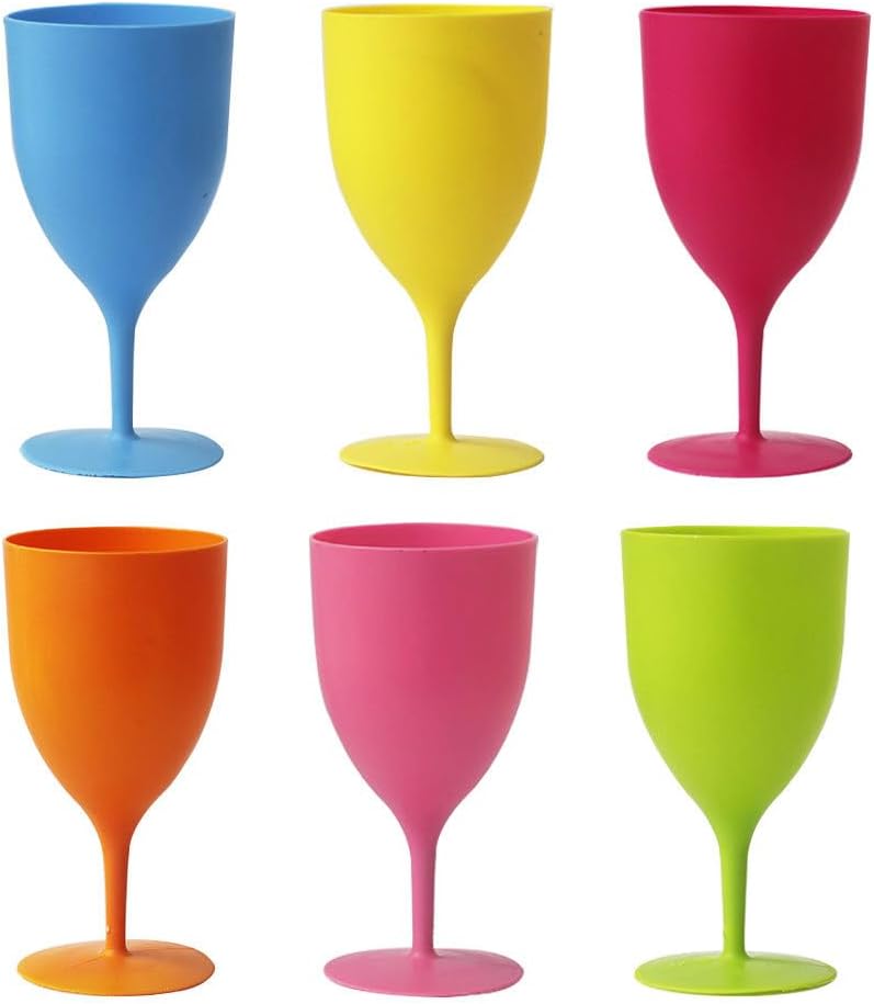 Cabilock Colored Wine Glasses Set of 6 Easter Party Wine Goblets Beverage Drinking Cups for Wife Mom Wedding Anniversary Christmas Birthday Dinner Parties Bars - Image 1