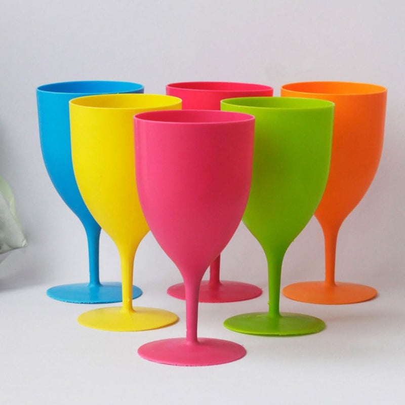 Cabilock Colored Wine Glasses Set of 6 Easter Party Wine Goblets Beverage Drinking Cups for Wife Mom Wedding Anniversary Christmas Birthday Dinner Parties Bars - Image 4