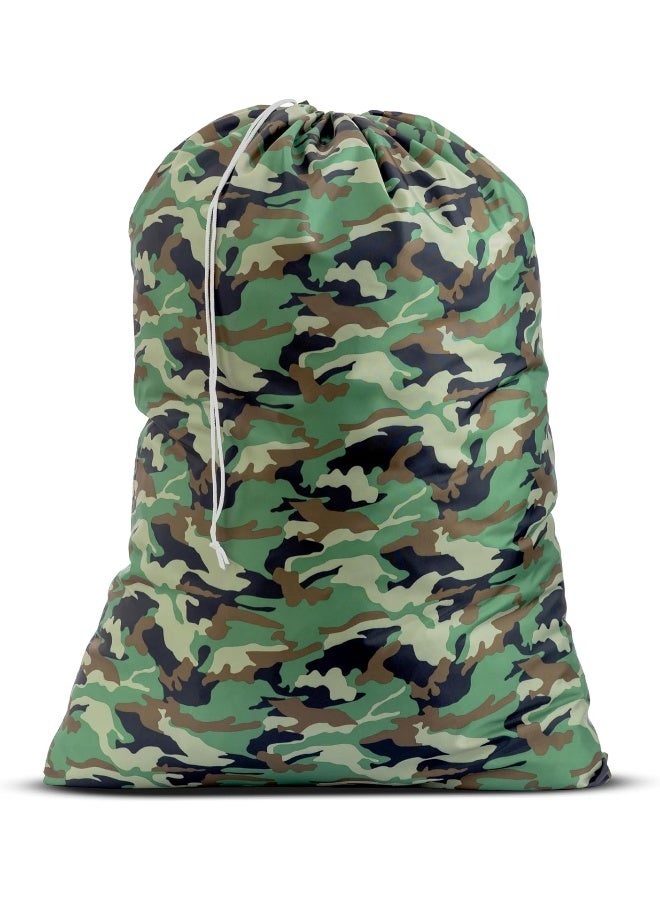 Handy Laundry Nylon Laundry Bag - Locking Drawstring Closure and Machine Washable. These Large Bags will Fit a Laundry Basket or Hamper and Strong Enough to Carry up to Three Loads of Clothes. (Camouflage) - Image 3
