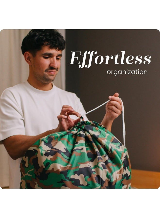 Handy Laundry Nylon Laundry Bag - Locking Drawstring Closure and Machine Washable. These Large Bags will Fit a Laundry Basket or Hamper and Strong Enough to Carry up to Three Loads of Clothes. (Camouflage) - Image 2