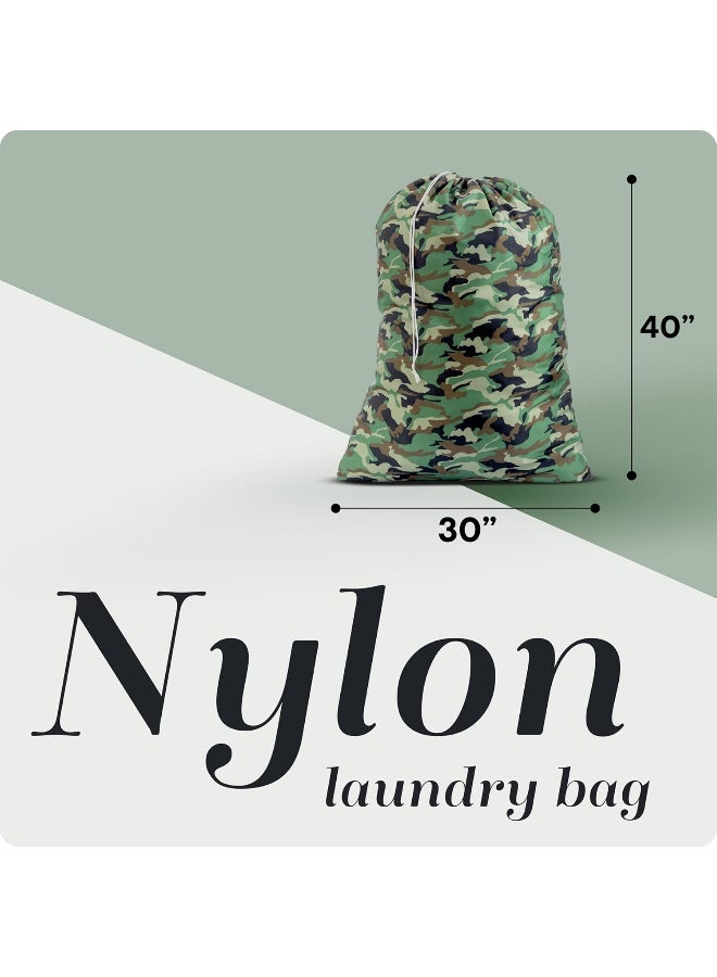 Handy Laundry Nylon Laundry Bag - Locking Drawstring Closure and Machine Washable. These Large Bags will Fit a Laundry Basket or Hamper and Strong Enough to Carry up to Three Loads of Clothes. (Camouflage) - Image 4