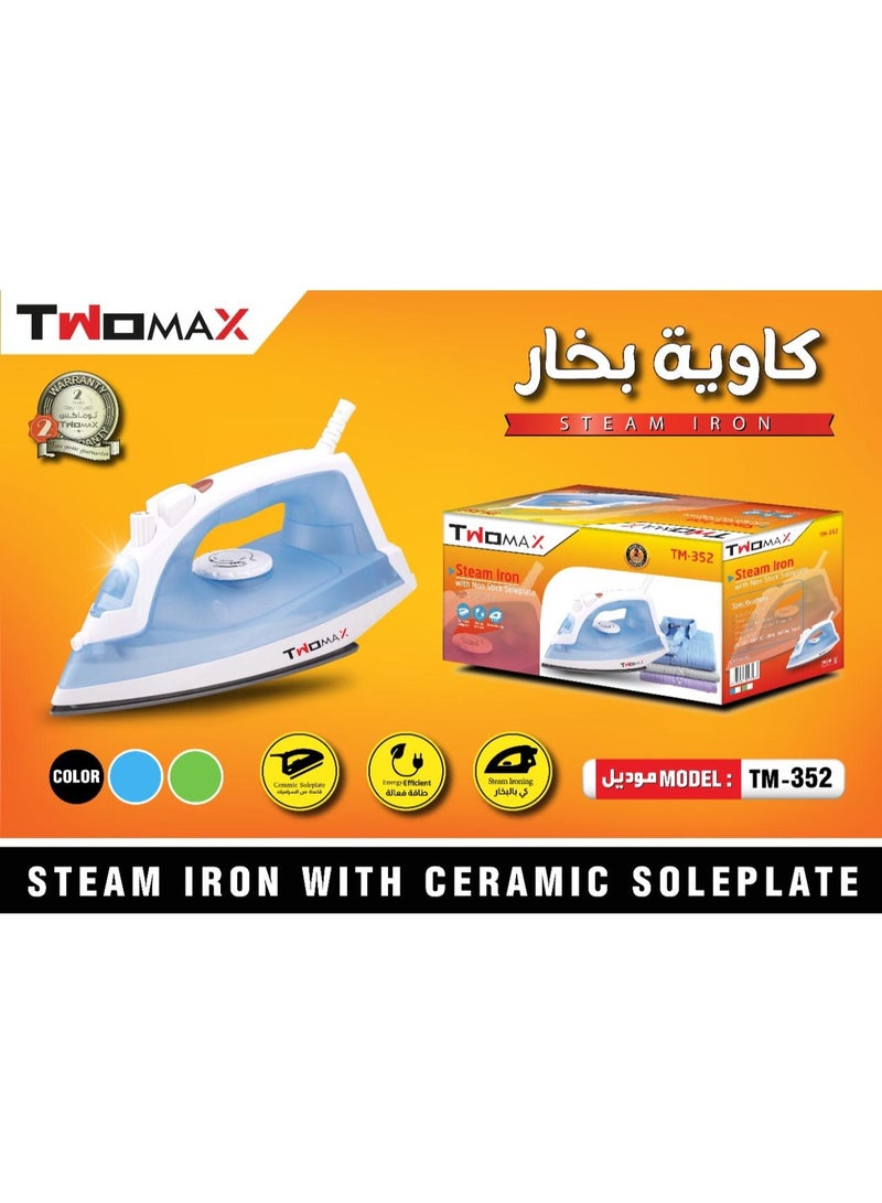 Twomax brand steam iron, model TM-352