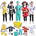 TopTie 5 Sets Kids Costumes with Gift Box Dress Up Costumes for Age 37 Doctor Fireman Police Surgeon Worker - Image 2