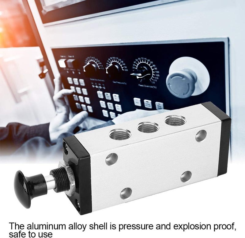 Hand Pull Lever Valve 2 Position 5 Way Aluminum Alloy Shell, Manual Hand Valve with G1/4in Port for Pneumatic Systems, Explosion Proof and Low Failure Rate - Image 2