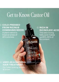 Cliganic Organic Castor Oil 8oz/240ml, For Eyelashes, Eyebrows, Hair & Skin  - Image 2