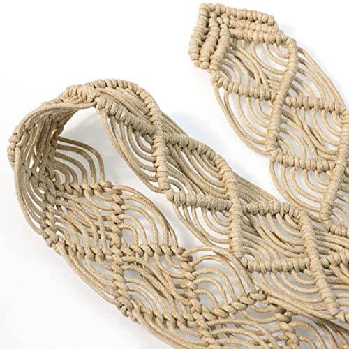 Suyi Boho Belt for Women Braided Woven Belts Bohemian Waist Belts for Dress Beige - Image 4