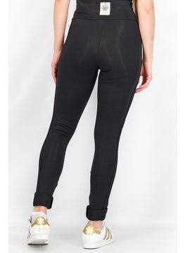 adidas Originals Women Sportswear Fit Varsity Training Leggings, Black  - Image 3
