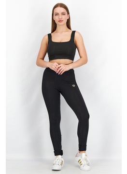 adidas Originals Women Sportswear Fit Varsity Training Leggings, Black  - Image 4