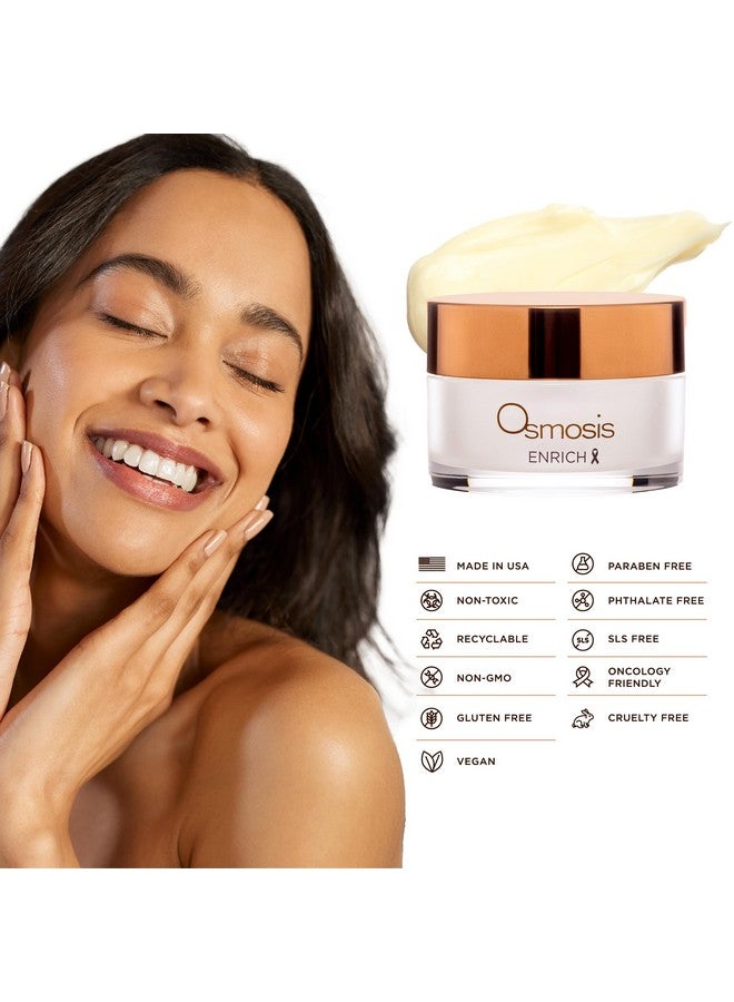 OSMOSIS ENRICH Smoothing Face & Neck Intensive Night Repair Cream Moisturizer with Chirata and Fruit Oils, 1 Oz - Image 5