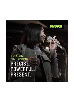 Shure Vocal Microphone - Single Element Supercardioid Dynamic Mic For Stage Studio, Includes A25D Adjustable Stand Adapter, 5/8 To 3/8 Inch Euro Thread Adapter And Storage Bag Beta 58A Silver  - Image 4