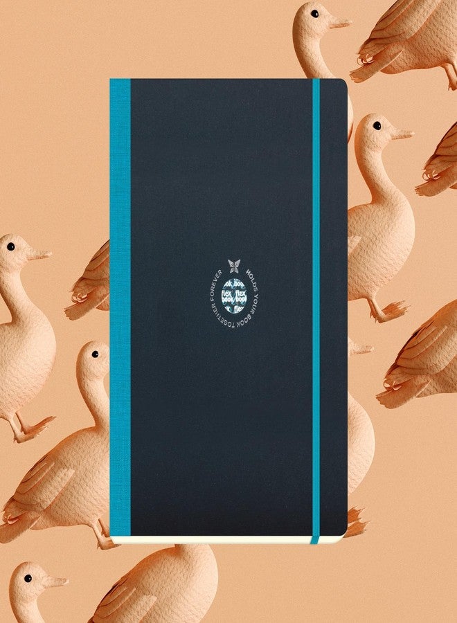 flexbook Flex Global Notebook Ruled Turquoise | Large | 17x24cm | 192 pages | 85gsm Fabriano Ivory Paper | Special Black Art Paper Cover | Elastic Band Closure |Inner paper pocket - Image 5