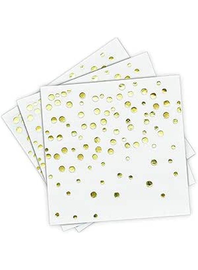 100 Foil Dot Napkins for Wedding Birthday Party Elegant Dinner Celebrations - Image 1