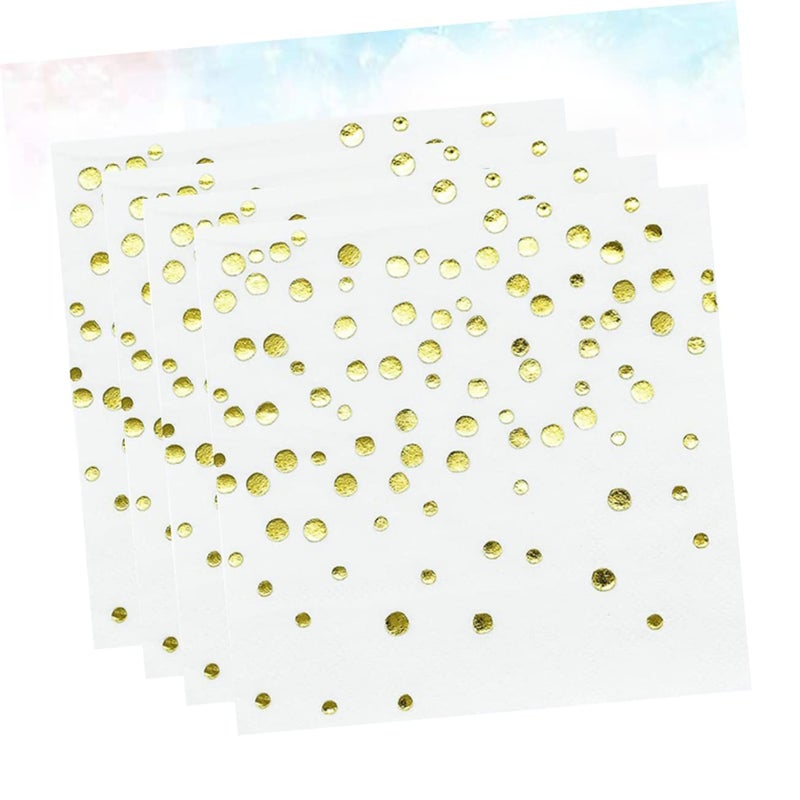 100 Foil Dot Napkins for Wedding Birthday Party Elegant Dinner Celebrations - Image 4