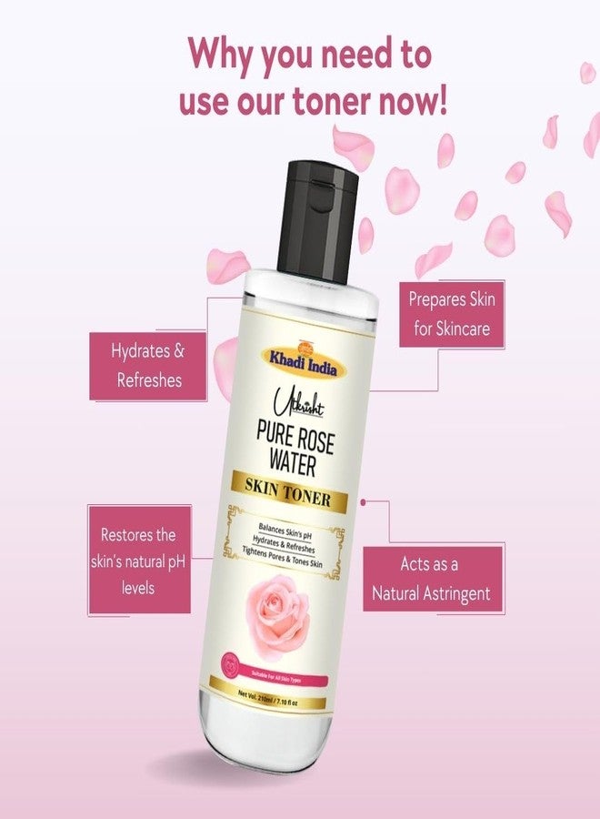 Utkrisht Khadi Rose Water Toner - Pore Tightening & Skin Brightening Toner for Glowing Skin, Oil Control, Hydration & pH Balance for Men & Women - 210ml - Image 5