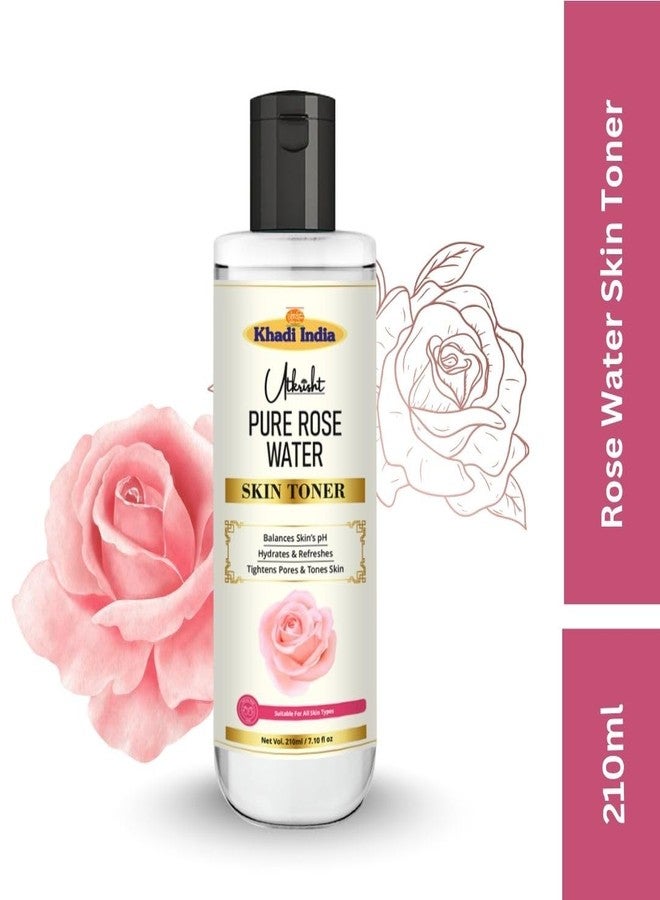 Utkrisht Khadi Rose Water Toner - Pore Tightening & Skin Brightening Toner for Glowing Skin, Oil Control, Hydration & pH Balance for Men & Women - 210ml - Image 3