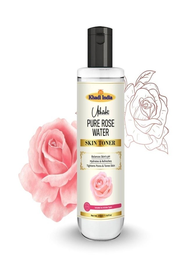 Utkrisht Khadi Rose Water Toner - Pore Tightening & Skin Brightening Toner for Glowing Skin, Oil Control, Hydration & pH Balance for Men & Women - 210ml - Image 2