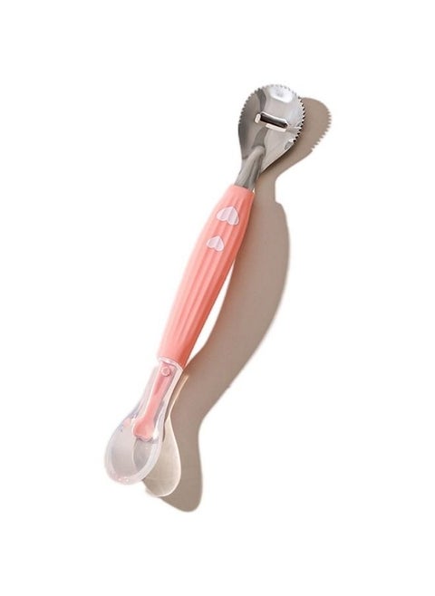 Stainless Steel Puree Spoon Fruit And Vegetable Supplement Spoon Baby Double Head Scraper Peelable Spoon