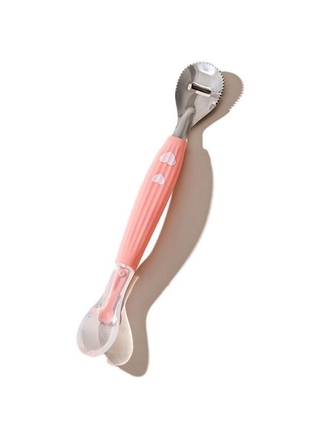 Stainless Steel Puree Spoon Fruit And Vegetable Supplement Spoon Baby Double Head Scraper Peelable Spoon